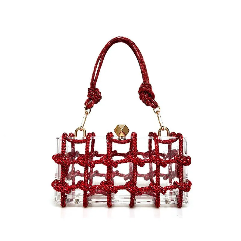 Shiny Rhinestone Banquet Square Bag